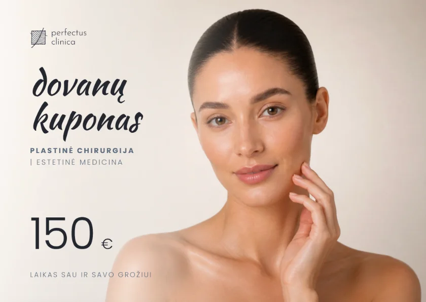 Dovanų kuponas su aukso folijos logotipu